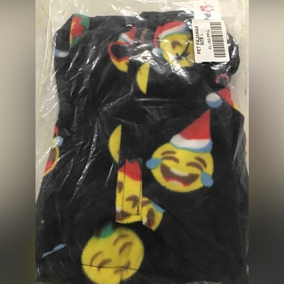 Pet PJ's EMOJI Flannel Dog Pajama’s Large NWT - Picture 5 of 6